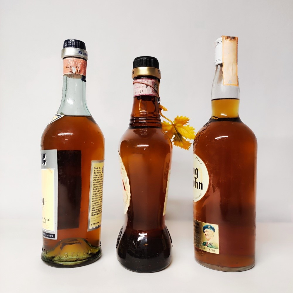 Stock84 Brandy, Grappa Julia, Long John Scotch Whisky