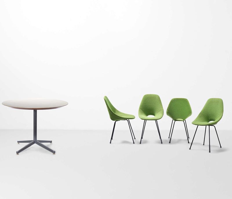 Vittorio  Nobili : Set di tavolo e quattro sedie mod. Medea  - Asta Design - Cambi Casa d'Aste