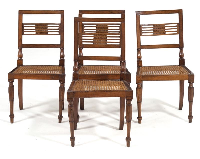Gruppo di quattro sedie. XVIII-XIX secolo  - Auction Antique - Cambi Casa d'Aste