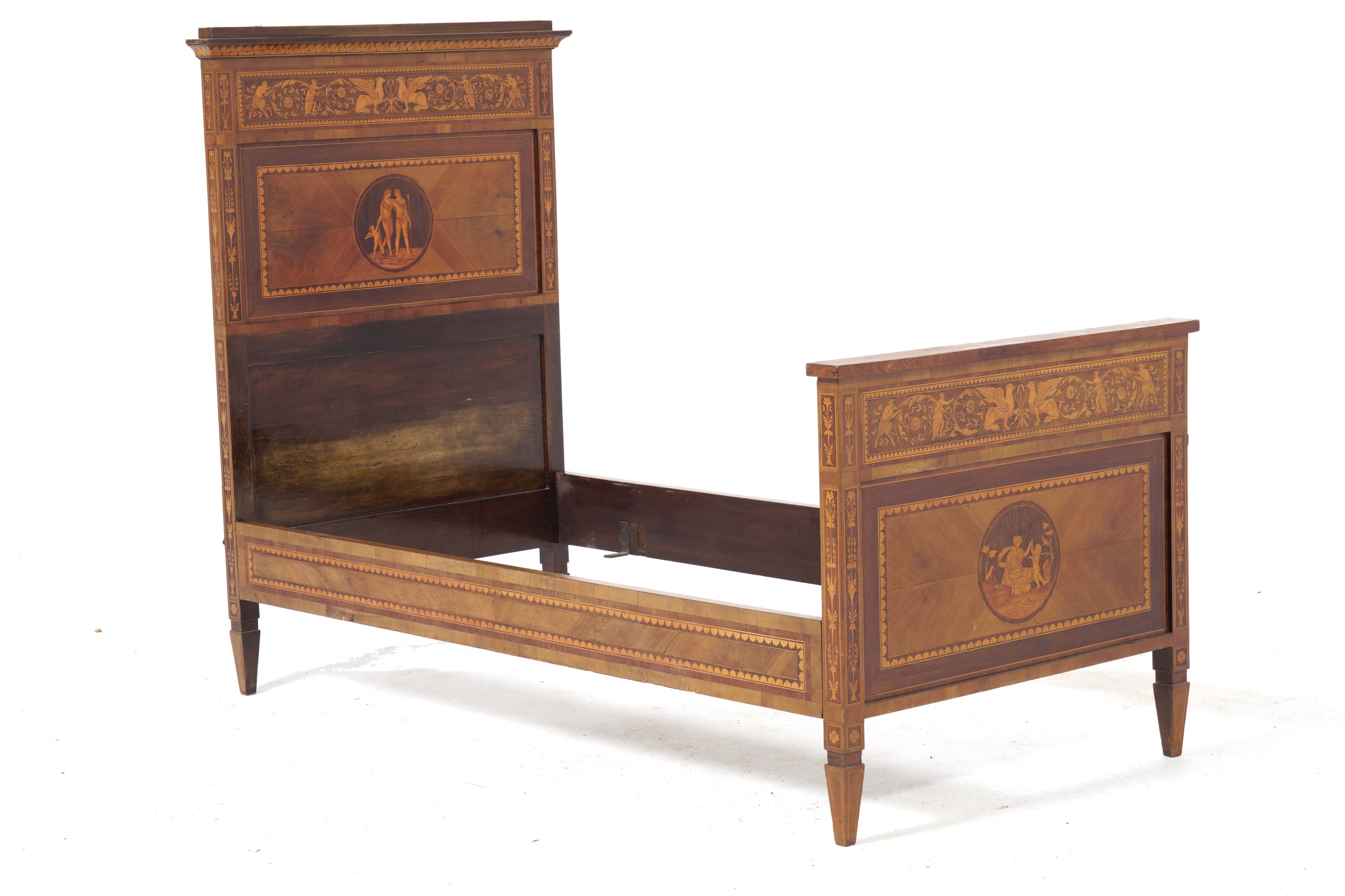 Camera da Letto in Legno Lastronato e Intarsiato Stile Luigi XVI. XX Secolo