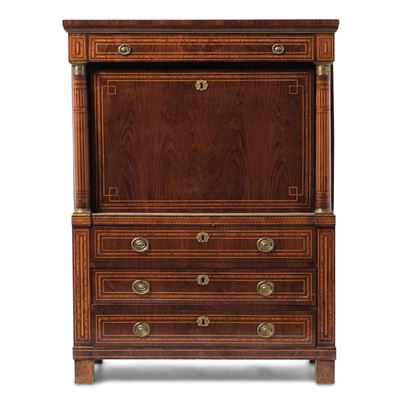 Secretaire Lastronato e Filettato. XIX Secolo