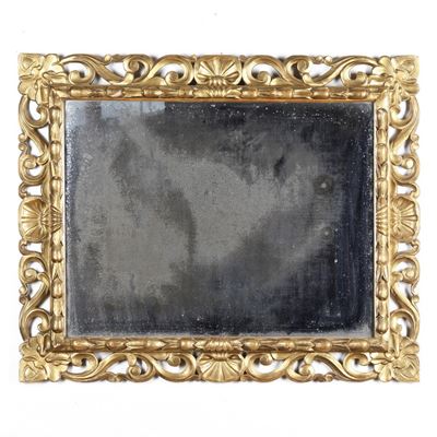 Specchiera con Cornice Intagliata, Traforata e Dorata