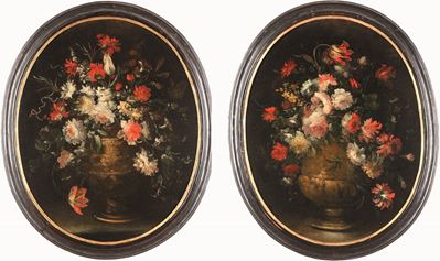 Scuola del XVII Secolo Natura Morta con Vaso di Fiori