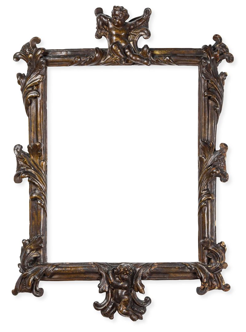 Cornice in legno scolpito con putti. Italia XVIII secolo  - Auction Antique Frames - Cambi Casa d'Aste