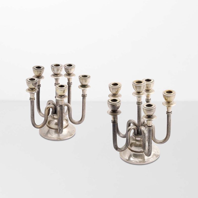 Eros Genazzi : Due candelabri in argento  - Asta Design - Cambi Casa d'Aste
