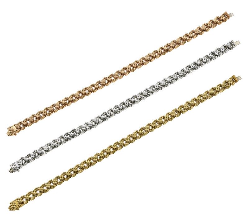 Three gold bracelets  - Auction Vintage Jewellery - Cambi Casa d'Aste