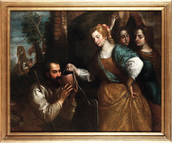 Domenico Fiasella detto il Sarzana (1589 Sarzana - 1669) e aiuti (?) Rebecca ed Eliezer