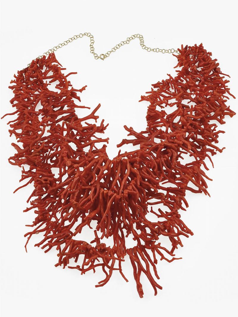 Collana a quattro fili con rami di corallo  - Asta Fine Jewels - Cambi Casa d'Aste