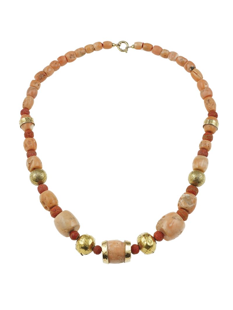 Wax gold, shell and gold necklace  - Auction Fine Jewels - Cambi Casa d'Aste