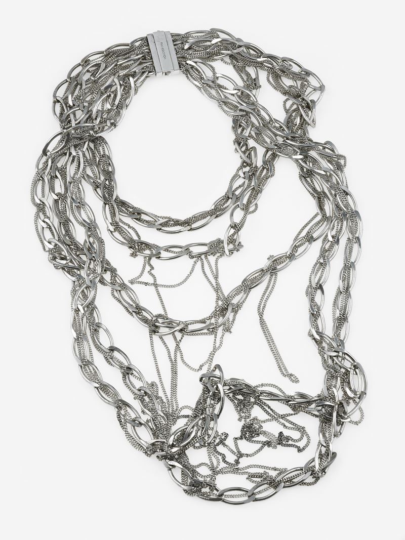 Steel chain necklace. Signed Pianegonda  - Auction Fine Jewels - Cambi Casa d'Aste