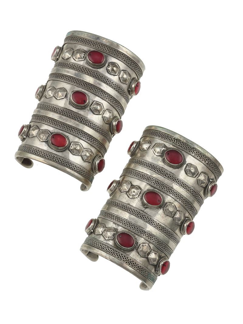 Pair of berber silver bracelet  - Auction Fine Jewels - Cambi Casa d'Aste