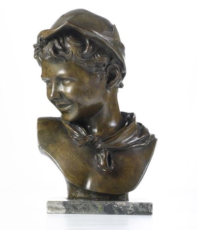 Firmato "fefer" , XX Secolo Busto di Ragazzo