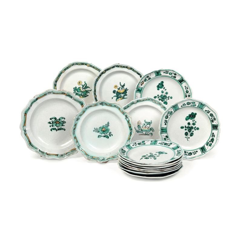 Quattordici piatti. Cerreto Sannita, XVIII secolo.