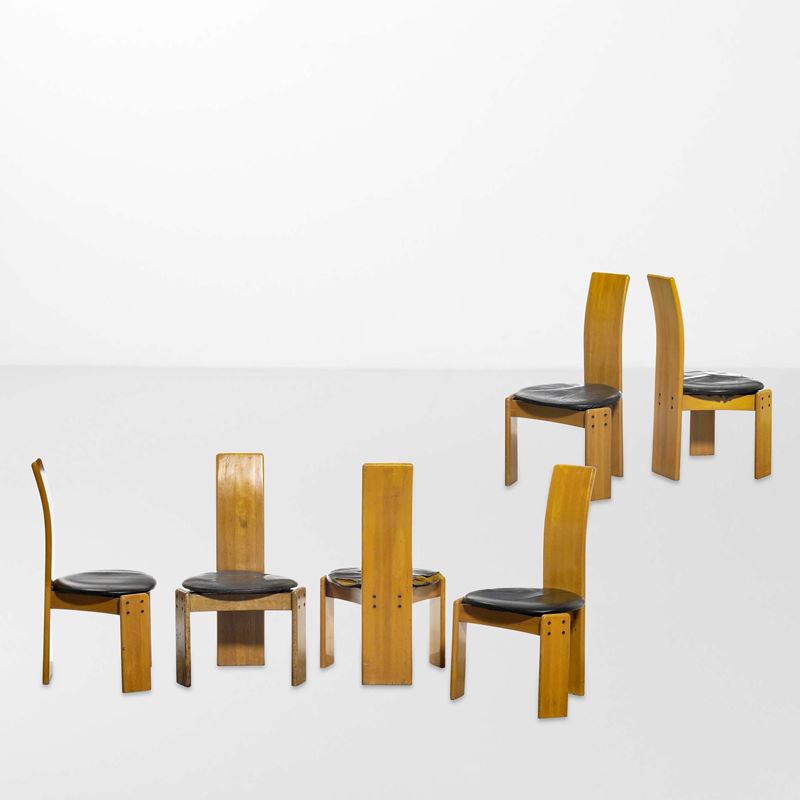 Afra e Tobia Scarpa : Sei sedie  - Asta Design Lab - Cambi Casa d'Aste