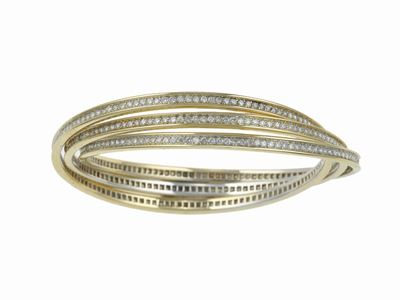 Cartier, Bracciale “Trinity” in oro giallo 750/1000 con diamanti