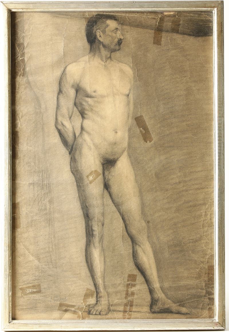 Parma Nudo maschile  - matita su carta - Asta Dipinti del XIX e XX secolo - Cambi Casa d'Aste
