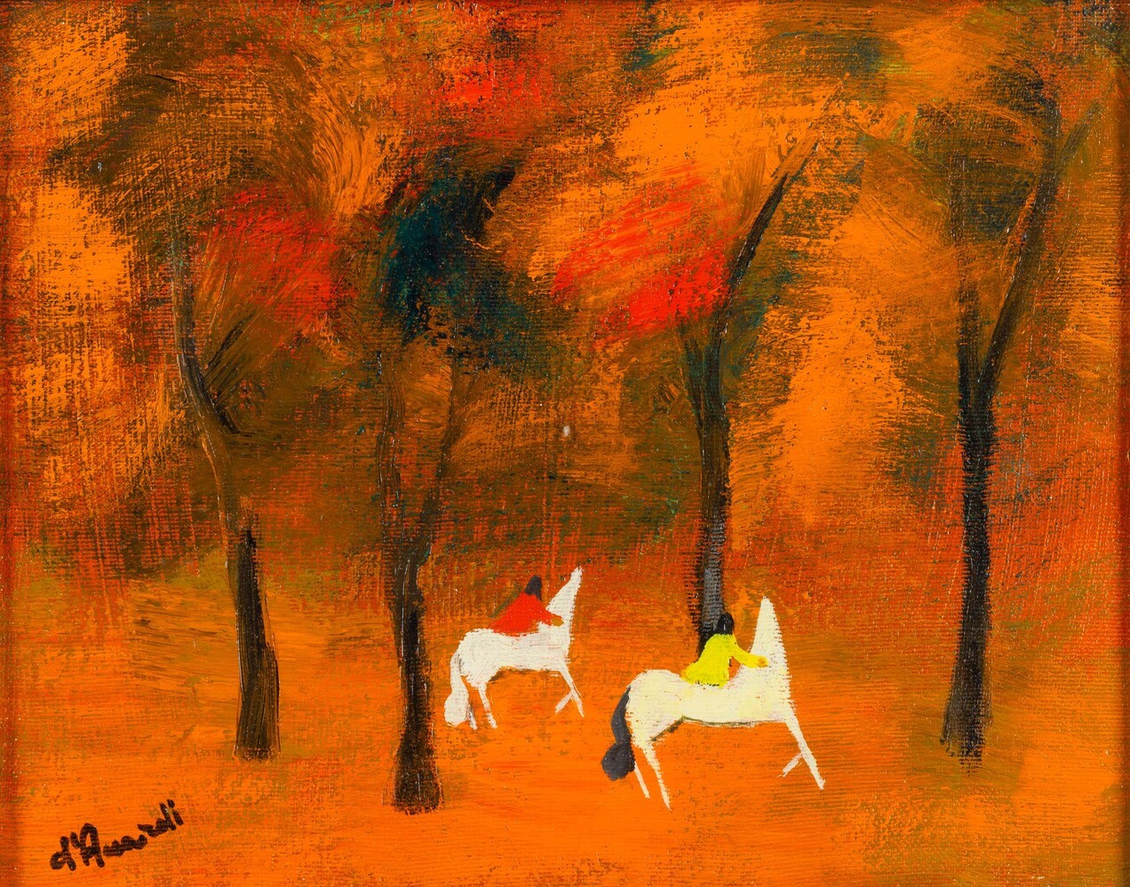 Gian Rodolfo D’accardi - Due Cavalieri nel Bosco in Autunno