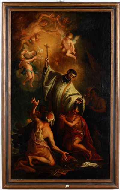 Scuola Napoletana del XVIII Secolo Miracoli di Santi