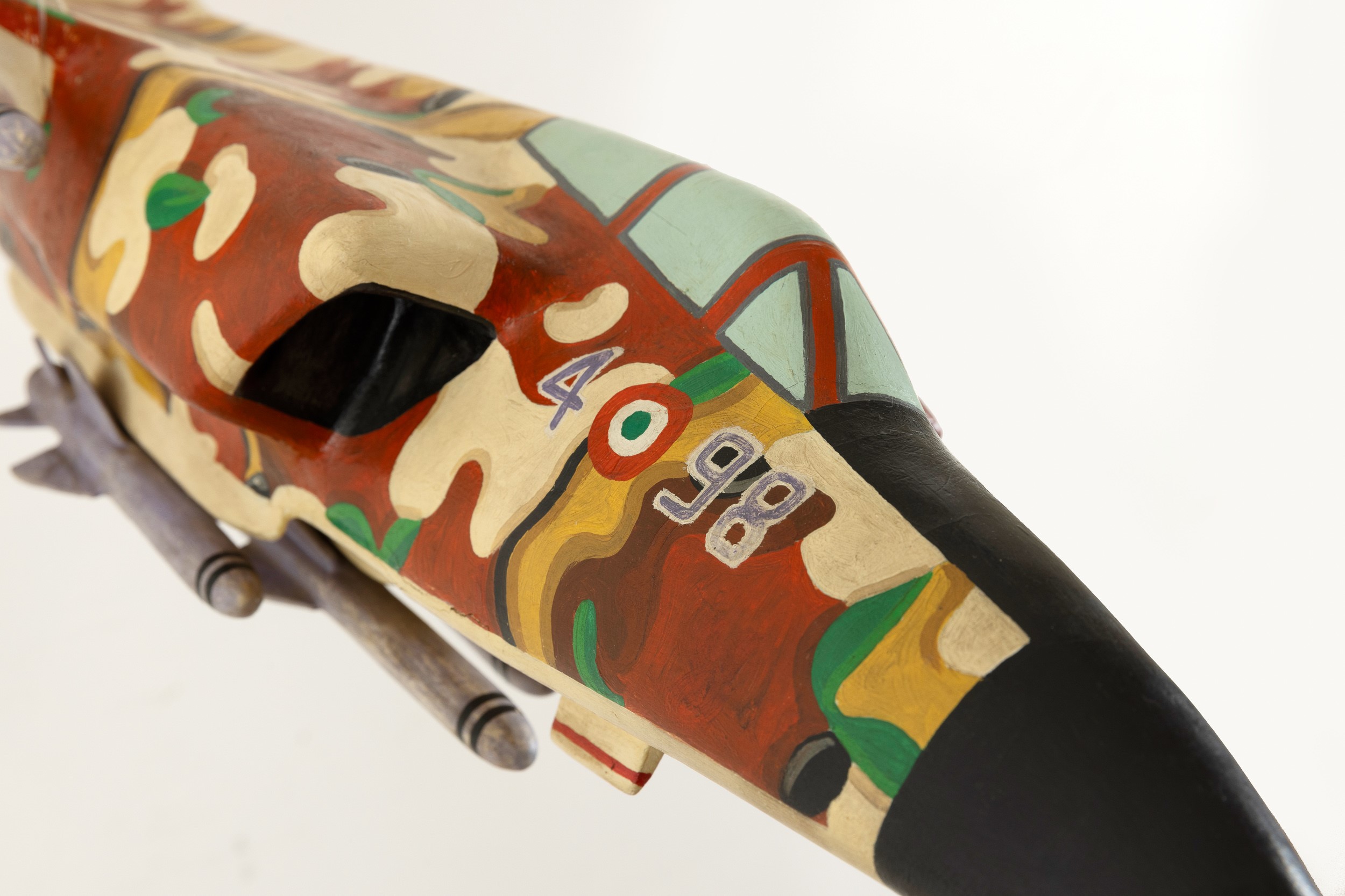 Simone Racheli - Senza titolo (Aereo), scultura in legno dipinto