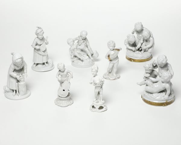 Otto figurine. Manifatture diverse, XX secolo.