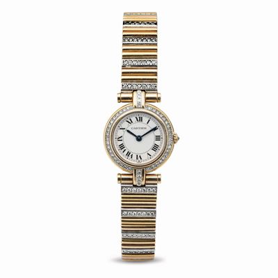 Raffinato Orologio da Polso in Oro Giallo e Bianco 18k con Diamanti su Cassa e Bracciale con Movi...