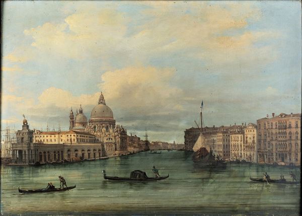 Veduta di Canal Grande con la chiesa della Salute a Venezia