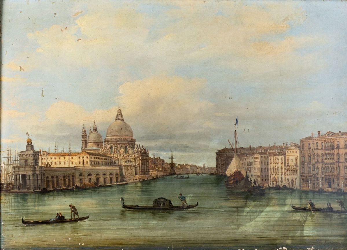 Giovanni Grubacs - Veduta di Canal Grande con la Chiesa della Salute a Venezia