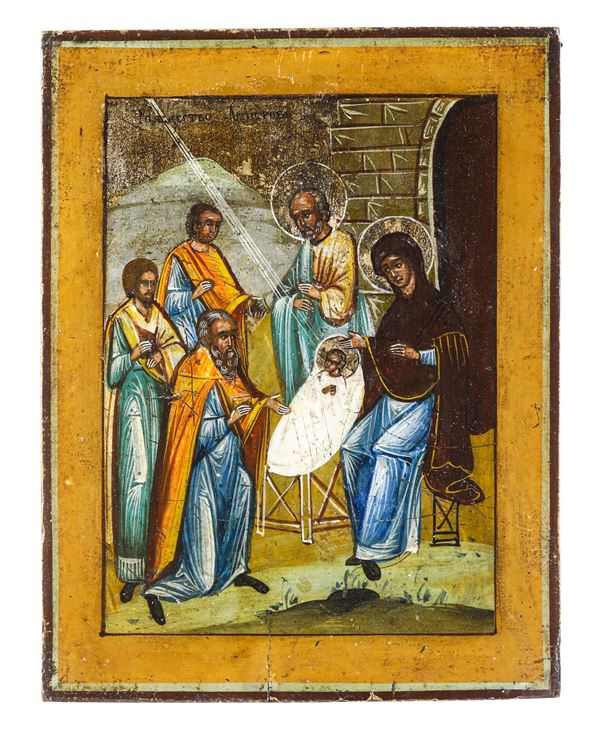 Icona raffigurante l’Adorazione dei Magi. Russia, inizio XIX secolo