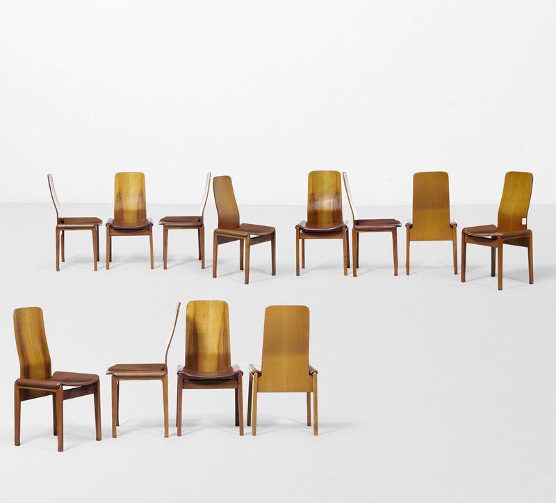 Tito Agnoli : Dodici sedie mod. Fiorenza  - Asta Design Lab - Cambi Casa d'Aste