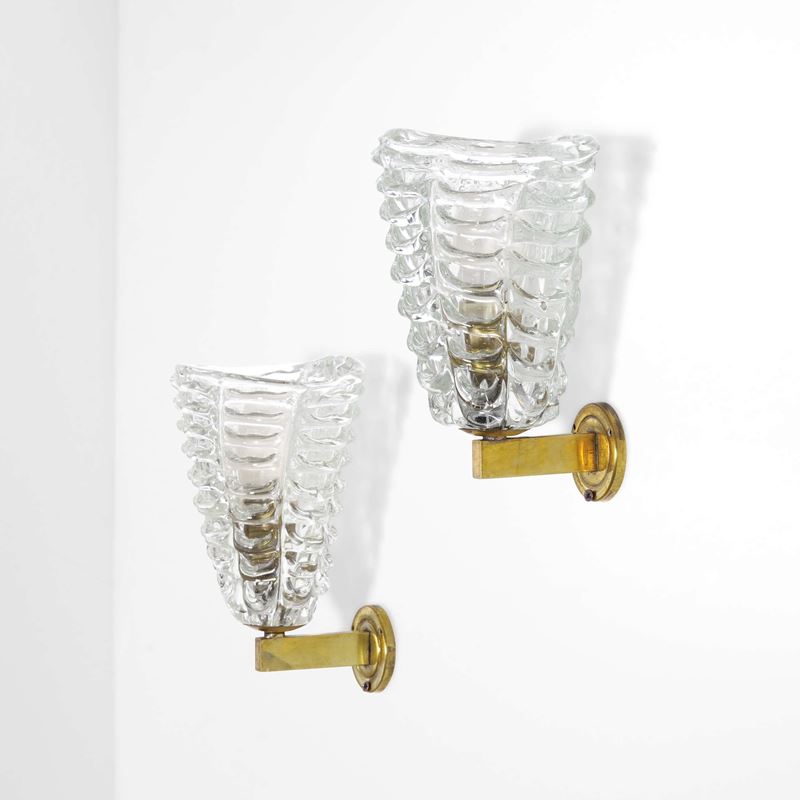 Barovier &amp; Toso : Due lampade a parete  - Asta Design - Cambi Casa d'Aste