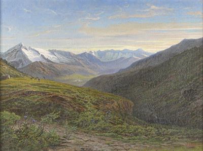 Agostino Viani (1841-1933) Paesaggio di Montagna