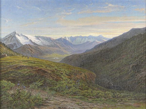 Agostino Viani (1841-1933) Paesaggio di montagna
