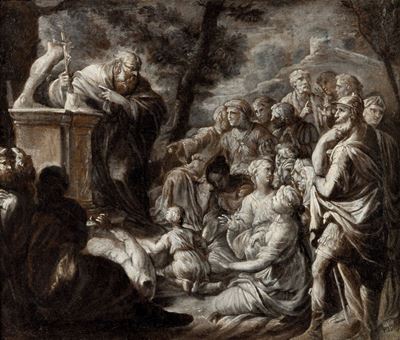 Scuola del XVII Secolo Miracolo di un Santo