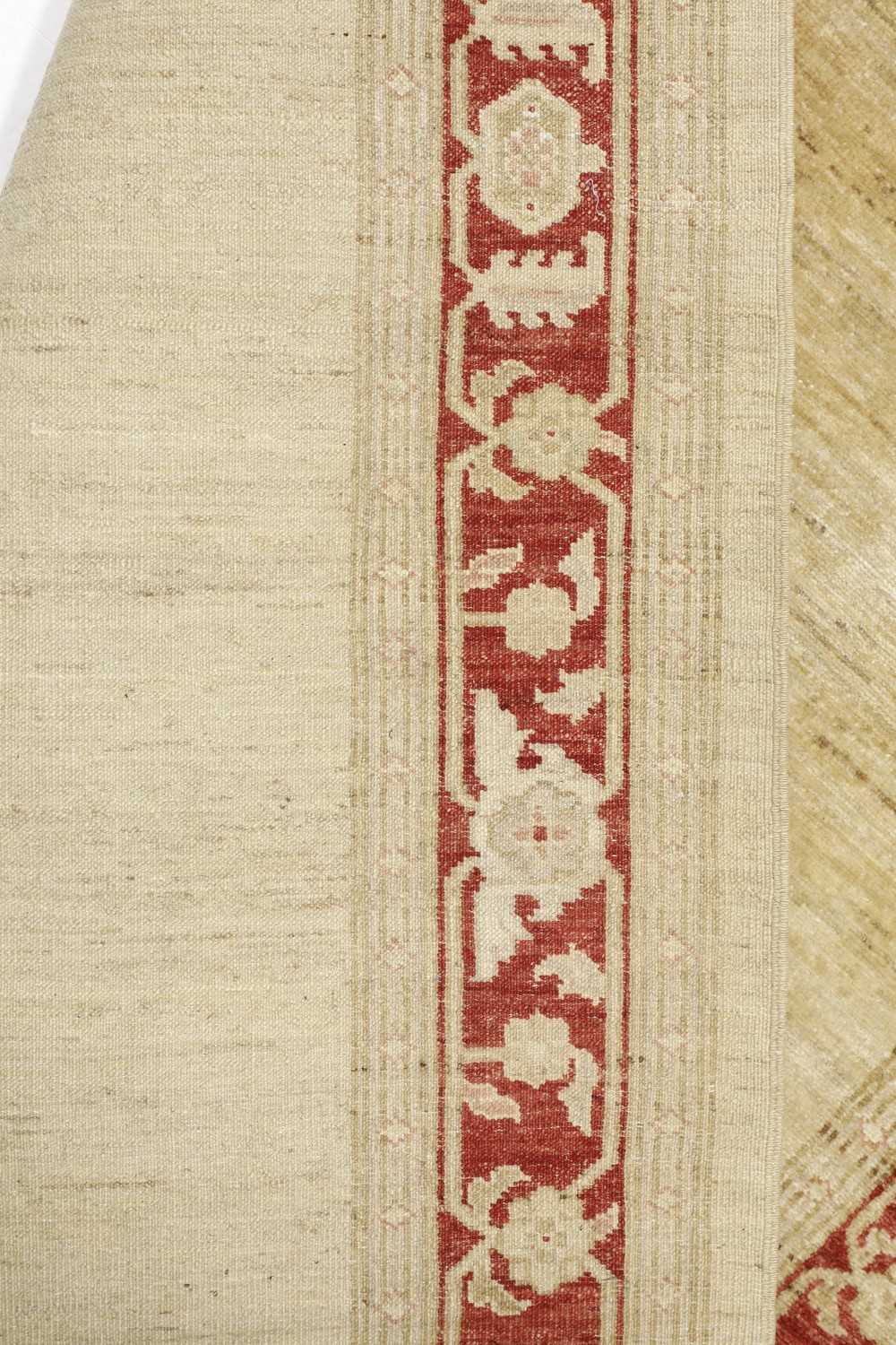 Tappeto XX secolo, beige con bordura bordeaux