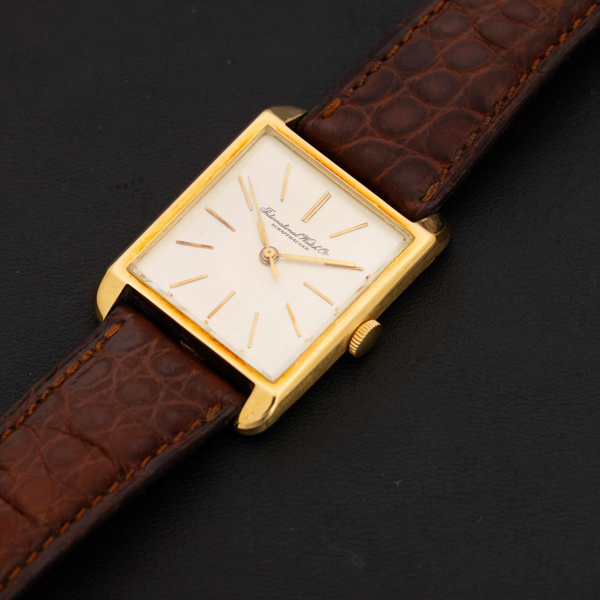 International Watch Co. - Orologio in Oro 18k Carica Manuale di Forma Quadrata Extrapiatto, Quadr...
