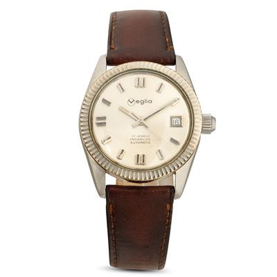 Orologio Automatico in Acciaio Quadrante Argentè con Indici Applicati, Ghiera Zigrinata, 35 MM