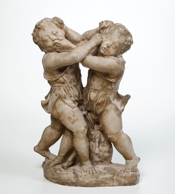 Putti che lottano, copia dalla scultura del XVI secolo del "Maestro dei bambini irrequieti". XX secolo
