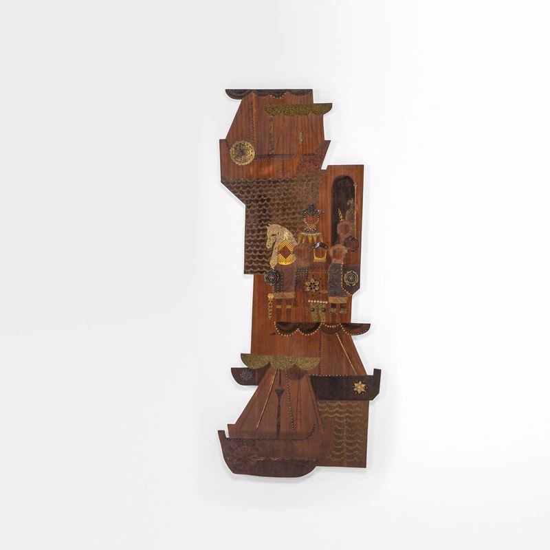 Emanuele Luzzati : Pannello da arredo navale.  - Asta Fine Design - Cambi Casa d'Aste