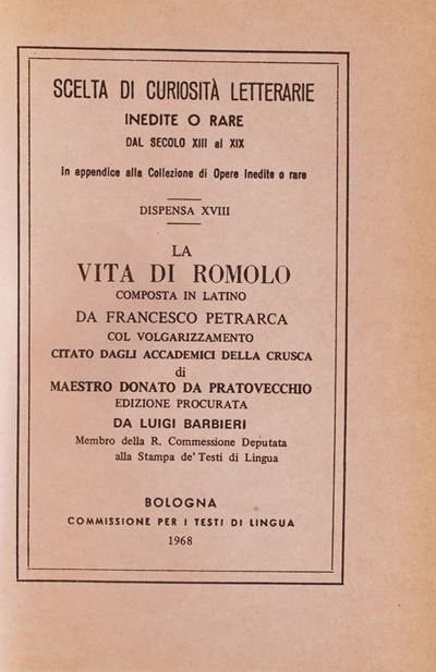 Curiosità Letterarie, Bologna Sec XX Scelta di Curiosità Letterarie, Editrice Forni Bologna. (sco...