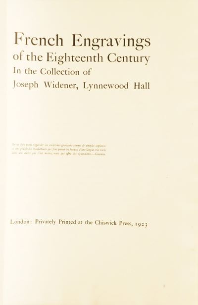 Bibliografia su Incisioni Francesi, Sec XVIII French Engravings Of The Eighteenth Century Chiswic...