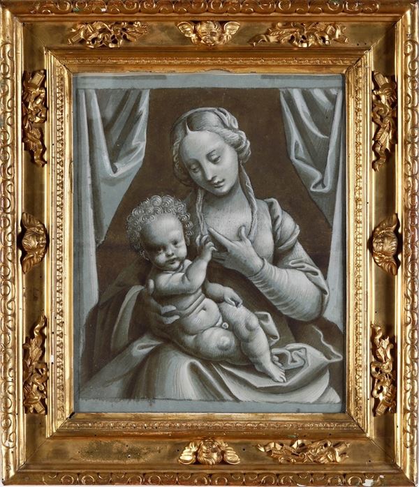 Scuola piemontese del XVI secolo Madonna con Bambino