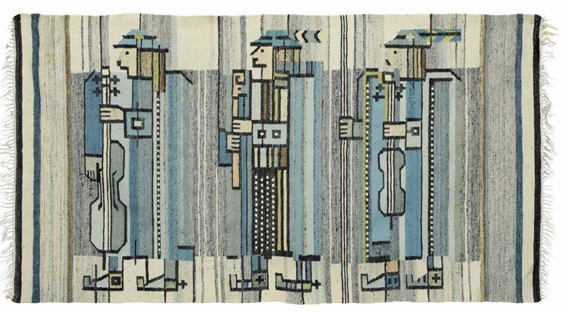 Raro Kilim, Svezia inizio XX secolo  - Asta Tappeti Antichi - Cambi Casa d'Aste