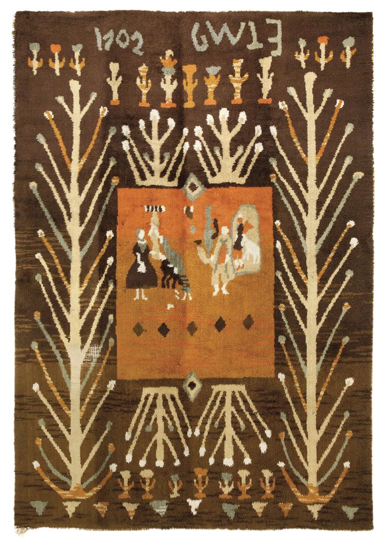 Inusuale tappeto Finlandia, inizio XX secolo  - Asta Tappeti Antichi - Cambi Casa d'Aste