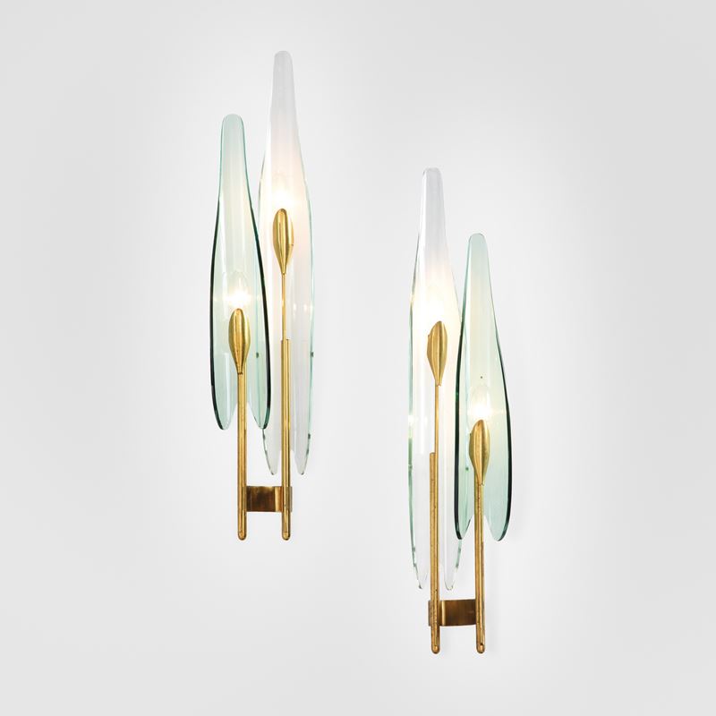 Max Ingrand : Due lampade a parete Dahlia mod. 1461  - Asta Fine Design - Cambi Casa d'Aste