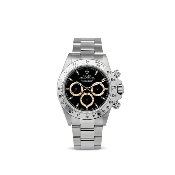 Rolex - Daytona "El Primero" ref 16520 automatic chronograph, steel case with black dial, three counters and tachometer bezel, accompanied by box and warranty