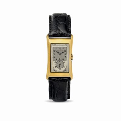 Prince Brancard Ref 1490 Raro ed Elegante Orologio di Forma, in Oro Giallo 14 Kt, Quadrante Biton...