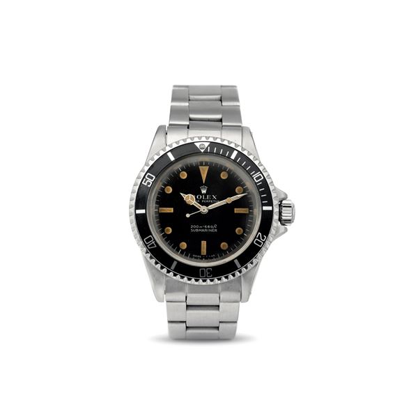 Rolex - Submariner 5513 in steel with black 'Meter First' dial, automatic movement, rotating bezel and Oyster bracelet