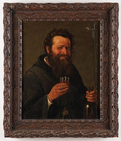 Pittore del XIX Secolo Ritratto di Frate Bevitore