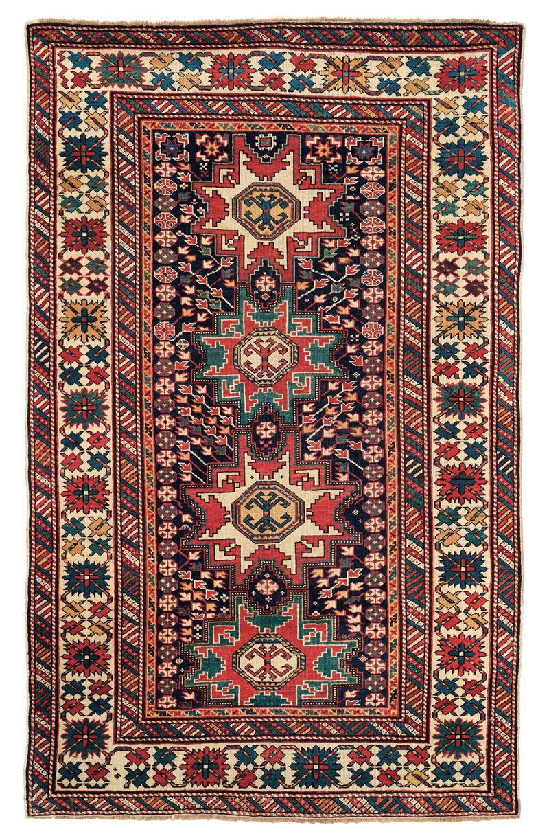 Tappeto Kuba Lesghi, Caucaso nord orientale seconda metà XIX secolo  - Auction Antique carpets - Cambi Casa d'Aste