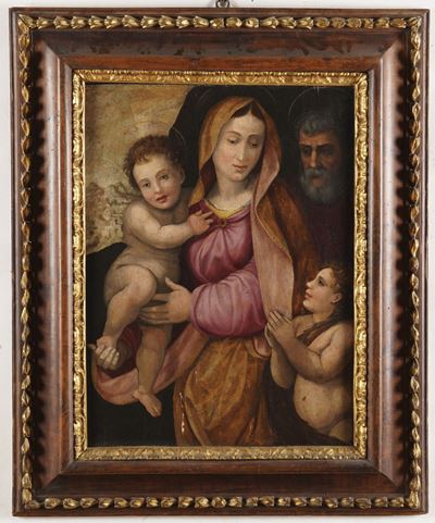 Scuola del XVI Secolo Sacra Famiglia con San Giovannino